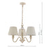 Laura Ashley Ellis Satin-Painted Spindle LA3726686-Q 3 Light Chandelier Ceiling light with Ivory Shades