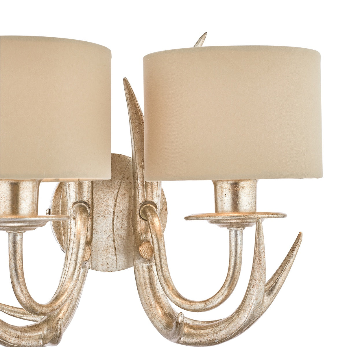 Laura Ashley Mulroy Antler Double Wall Light with Shades