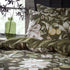 Lavish Floral Printed Piped Cotton Sateen Double Duvet Cover Set Moss