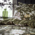 Lavish Floral Printed Piped Cotton Sateen King  Duvet Cover Set Moss