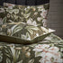 Lavish Floral Printed Piped Cotton Sateen King  Duvet Cover Set Moss