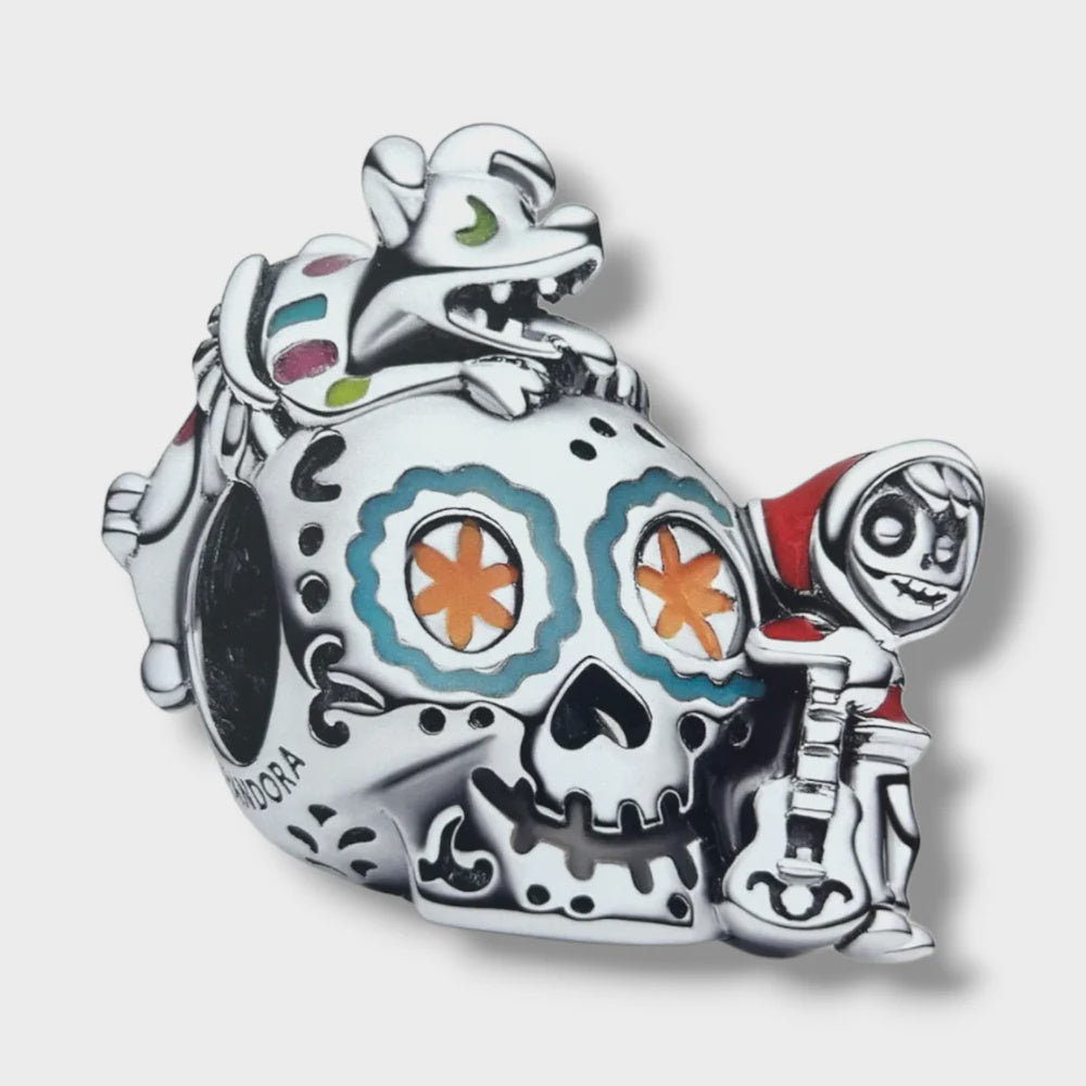 Pandora Disney Pixar Coco Miguel & Dante Skull Glow-in-the-dark Charm