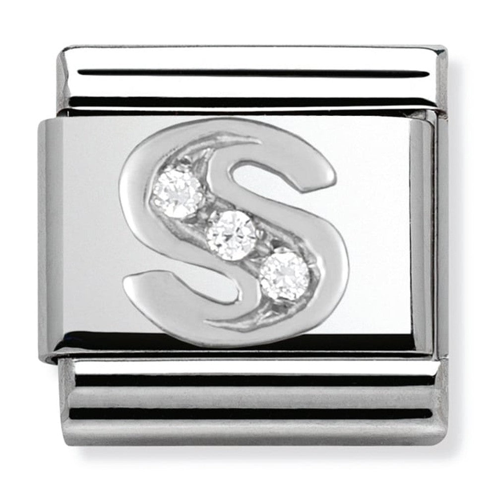 Nomination Silver CZ Initial S Charm