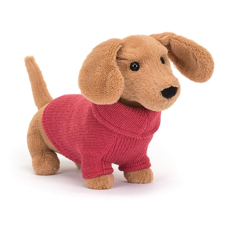 Jellycat Sweater Sausage Dog Pink S3SDP