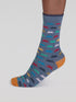 Thought Lucas Bamboo Arcade Socks Misty Blue 7-11