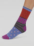 Thought Rondel Spot And Stripe Bamboo Ankle Socks Flame Orange 4-7