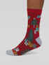 Thought Jemila Christmas Organic Cotton Socks Poppy Red 4-7