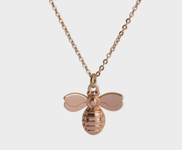 Gold Bee Necklace By D & X London
