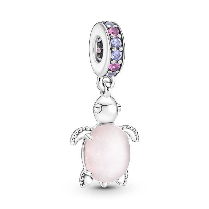 Pandora Pink Murano Turtle Dangle Charm 798939C02