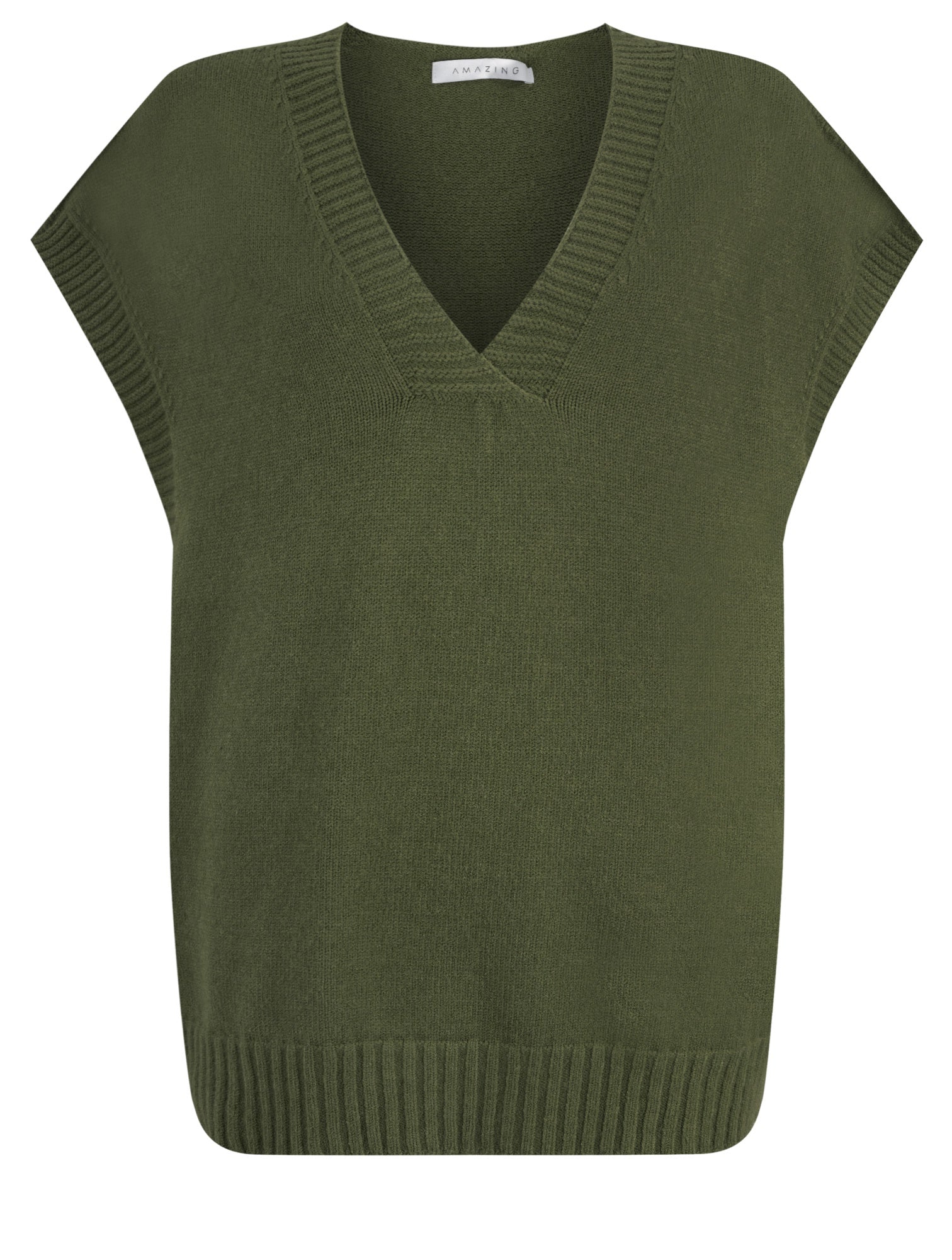 Amazing Woman Pirie V-Neck Easy Fit Tank Top Musch Olive