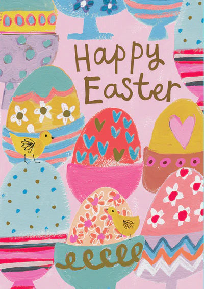 Happy Easter  Multi Coloured Eggs Card