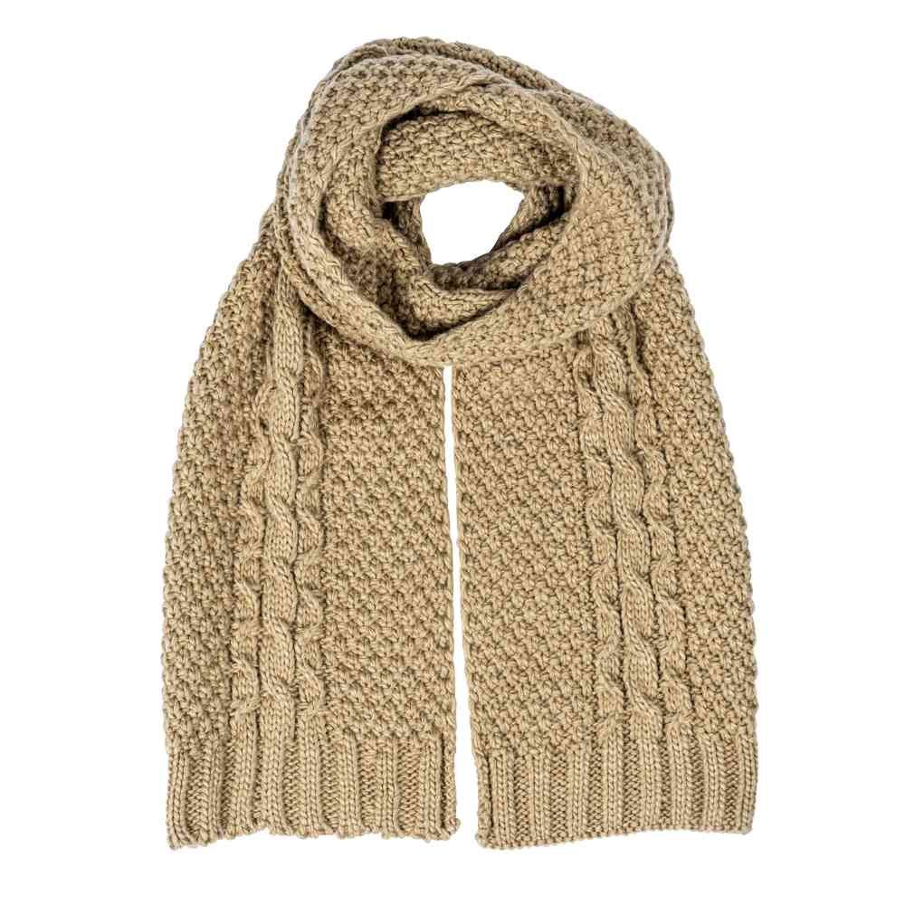 Boardmans Willow Cable Knit Scarf Camel