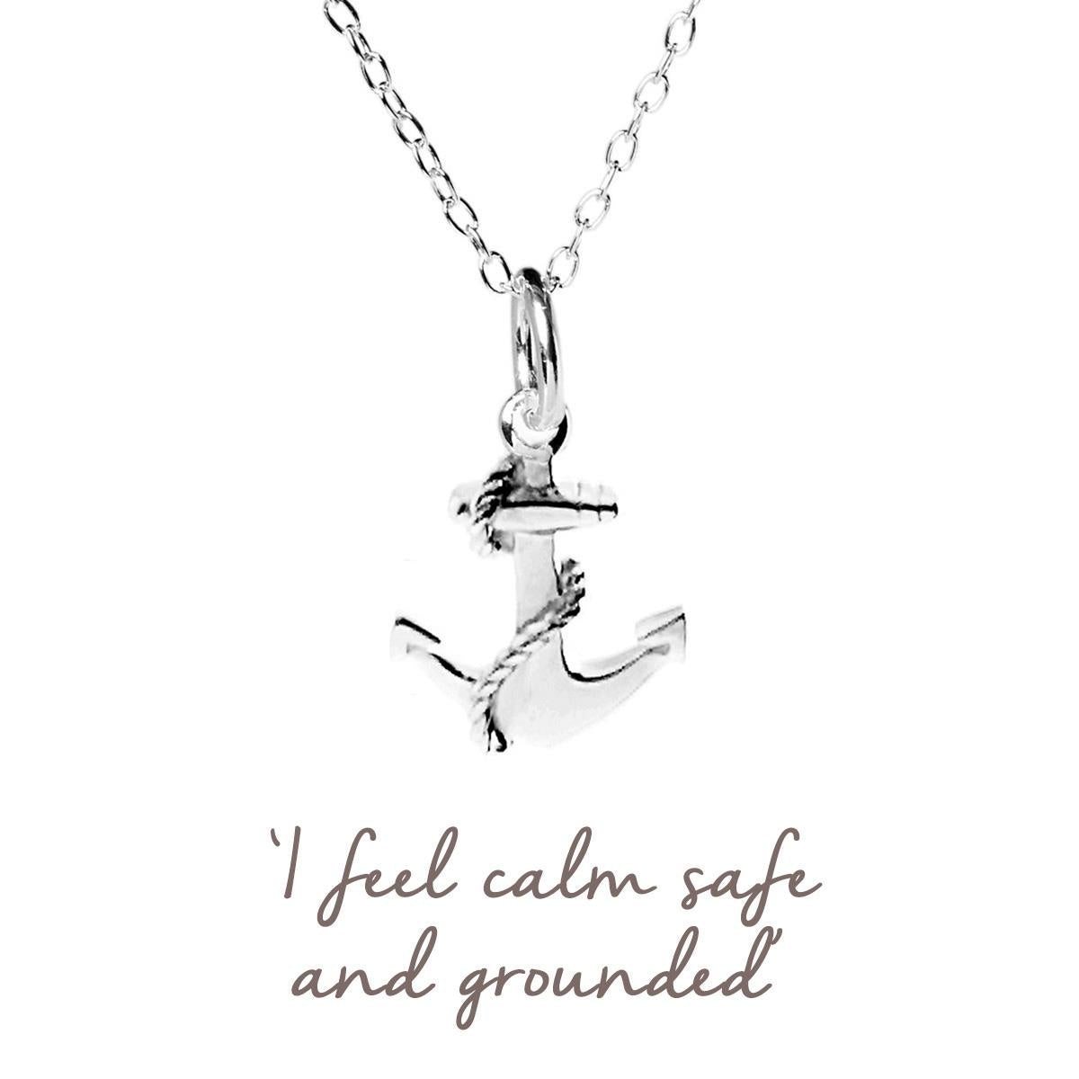 Mantra Anchor Necklace | Sterling Silver