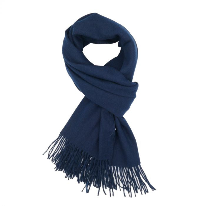 Red Cuckoo Thick Plain Scarf Navy