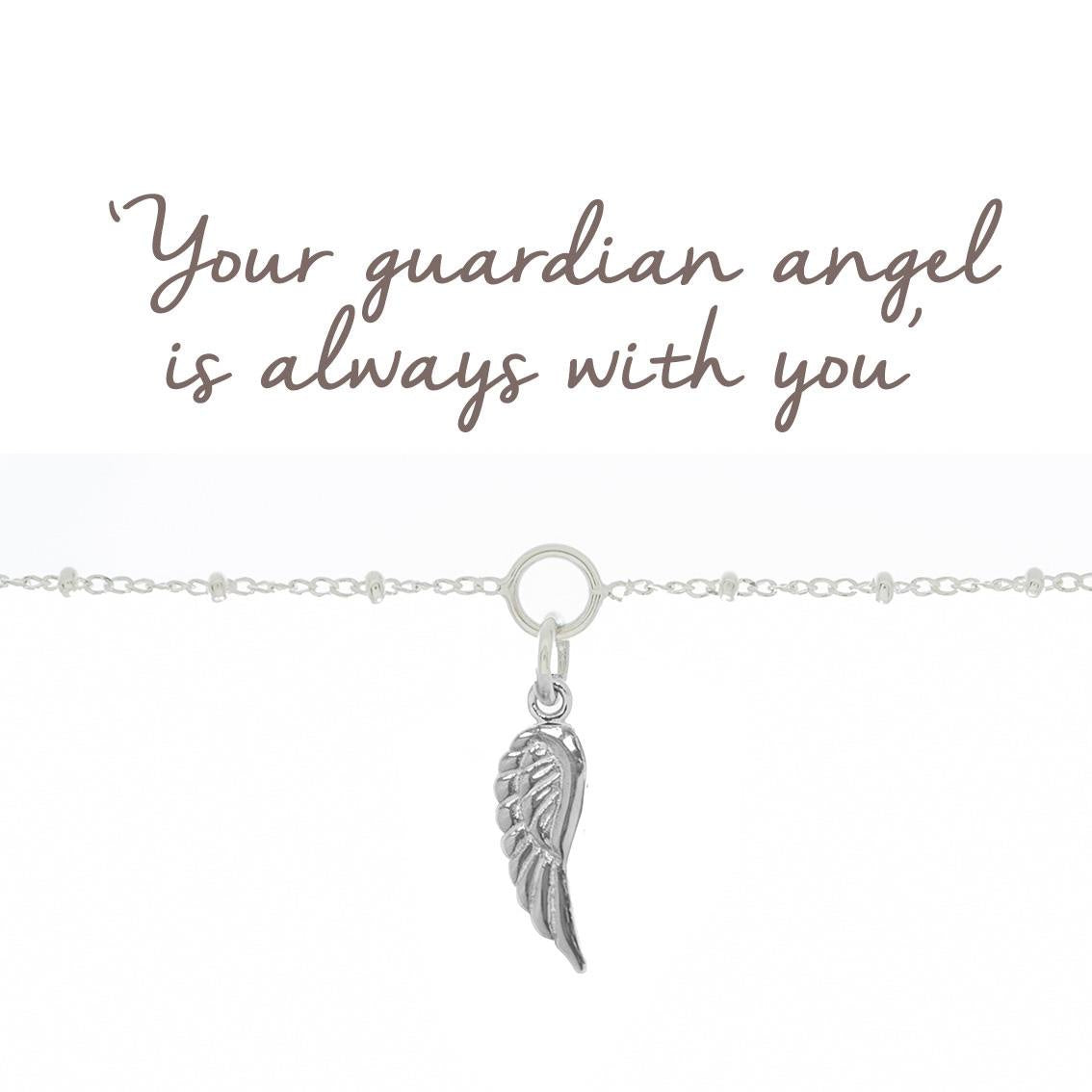 Mantra Angel Wing Charm Bracelet | Sterling Silver