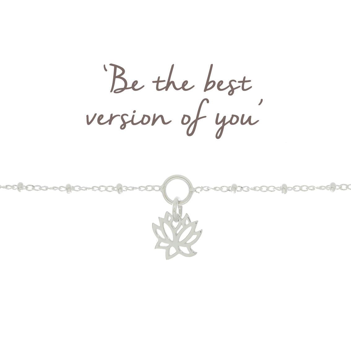 Mantra Lotus Bracelet | Sterling Silver