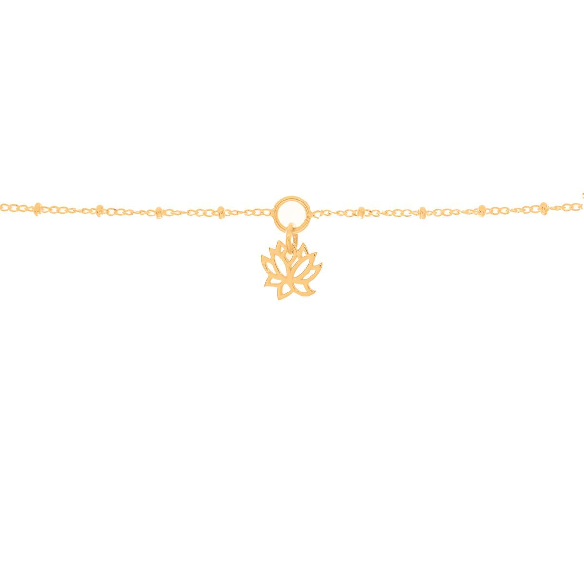 Mantra Lotus Bracelet Yellow Gold Plated | Sterling Silver