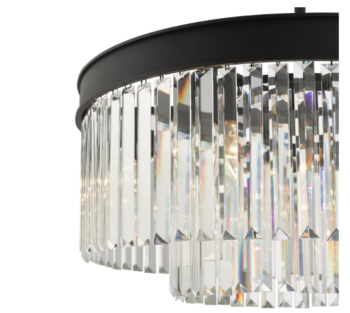 Dar Celeus 6 Light Chandelier CEL0622 anthracite And Crystal