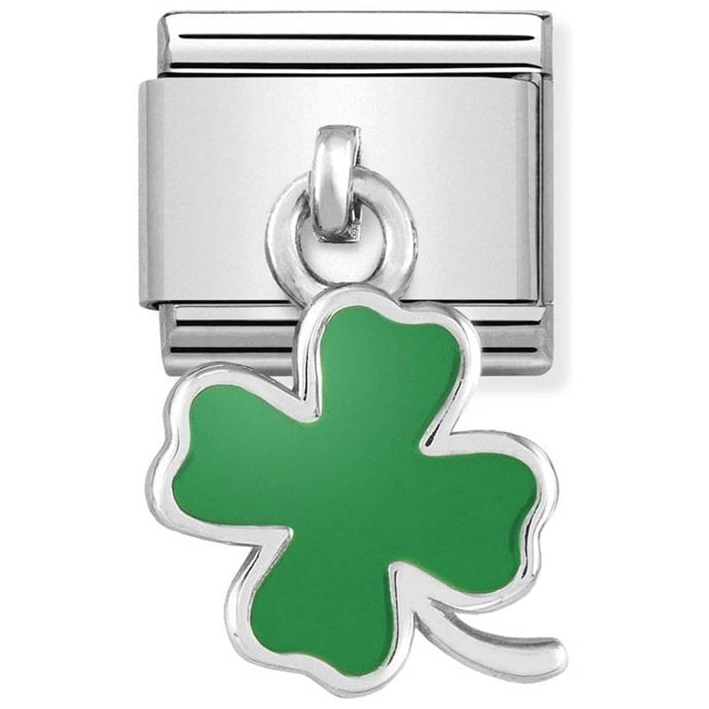 Nomination Silver Green Clover Dangle Charm