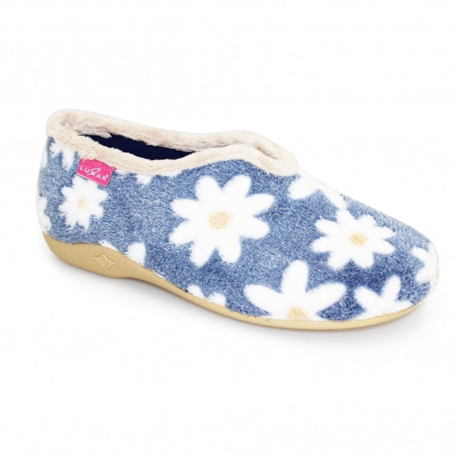 Lunar Daisy Blue Slipper with Daisy Pattern