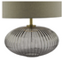 Dar Edmond Table Lamp EDM4275 Smoked Glass Antique Brass Detail With Shade