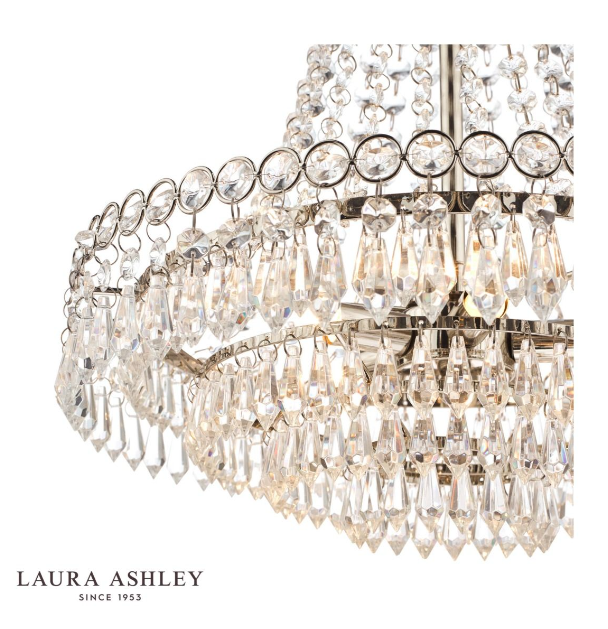 Laura Ashley Enid 5Lt Chandelier LA3691119-Q Polished Nickel And Cut Glass