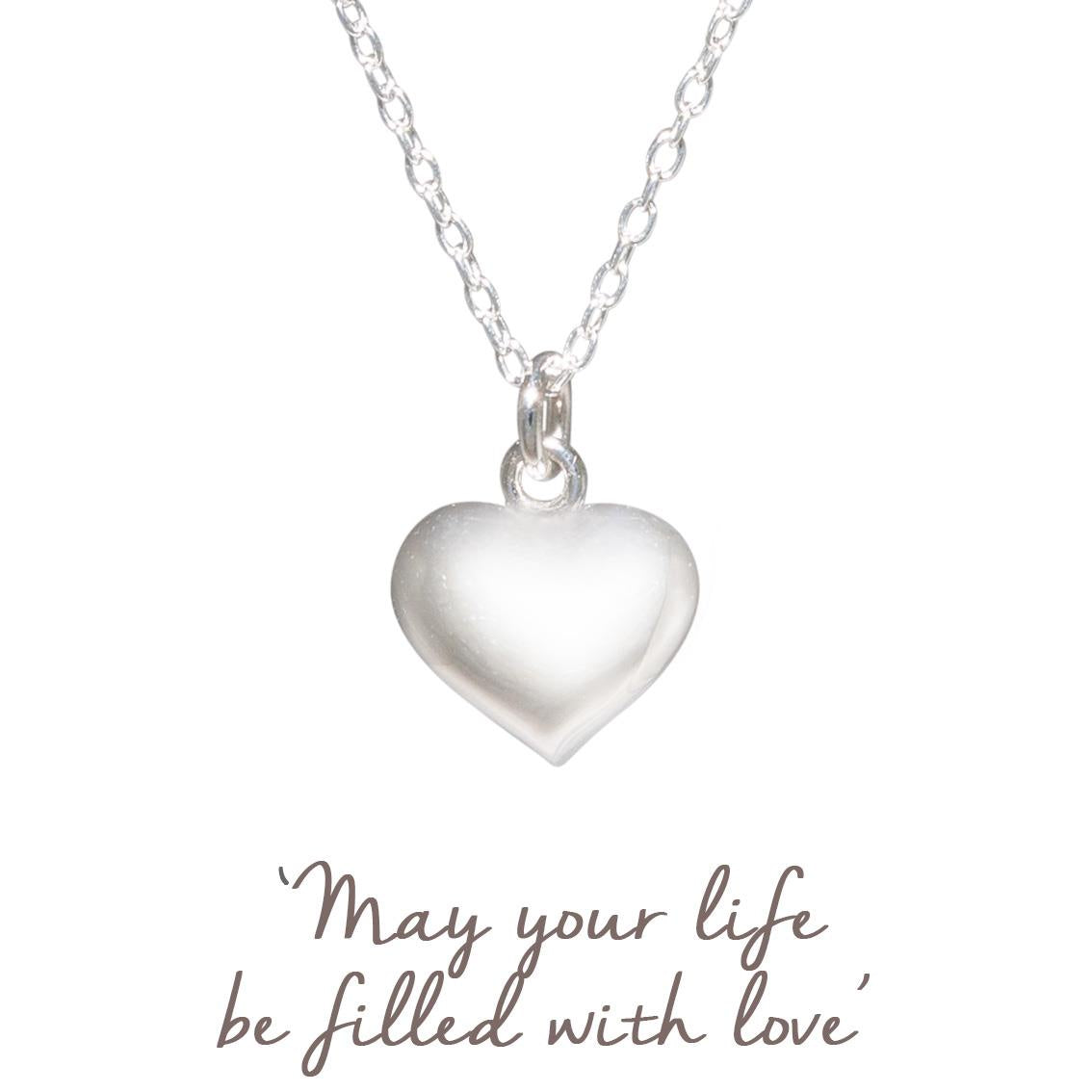 Mantra Heart Necklace | Sterling Silver