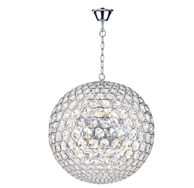 Dar Fiesta 8 Light 50cm Pendant FIE0850 Polished Chrome