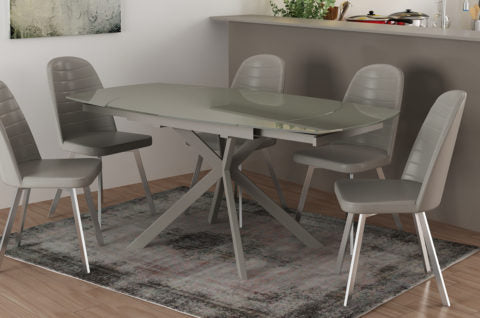 Twist Dining Table - Cappuccino Glass