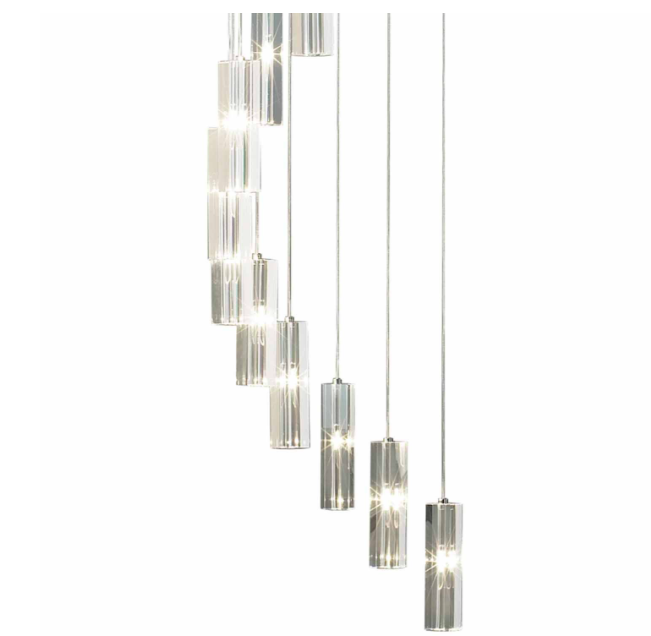 Dar Galileo 20 GAL6350-LED Polished Pendant Polished Chrome Crystal LED 3M Drop