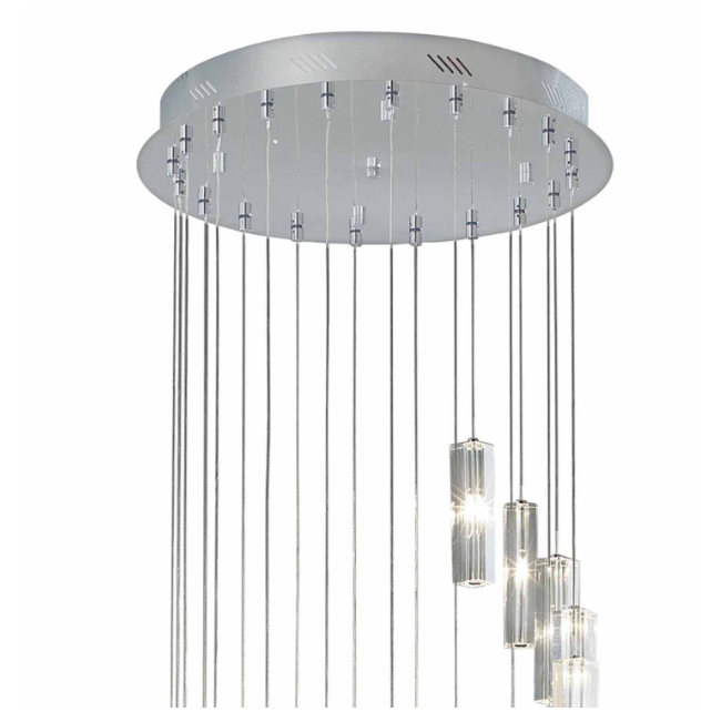 Dar Galileo 20 GAL6350-LED Polished Pendant Polished Chrome Crystal LED 3M Drop