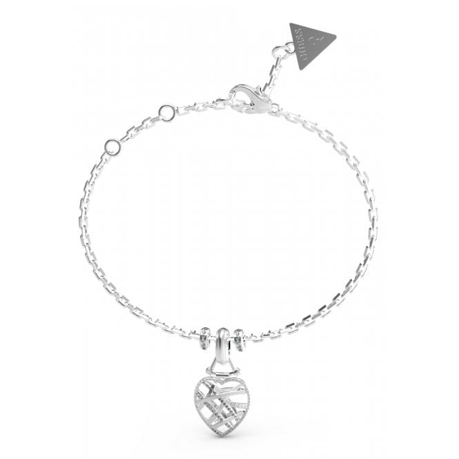 Guess Heart Cage Silver Bracelet