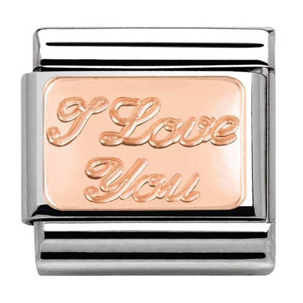 Nomination Classic Rose Gold Plates I Love You Charm