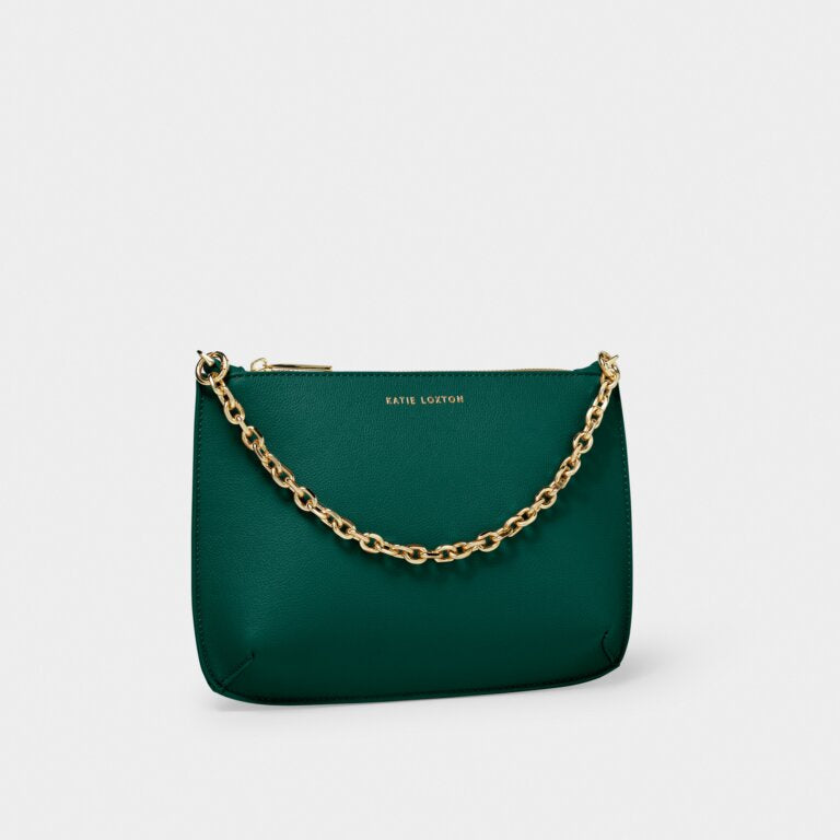 Katie Loxton Emerald Green Astrid Chain Clutch Bag