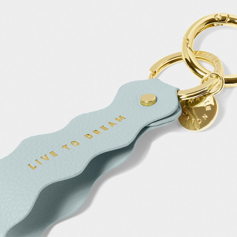 Katie Loxton Light Blue Live To Dream Wave Keyring