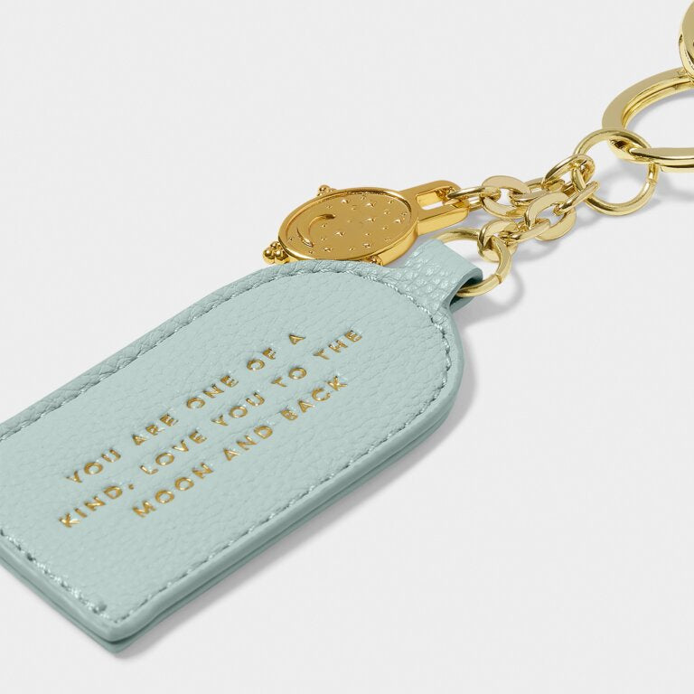 Katie Loxton Light Duck Egg Love You To The Moon & Back Charm Keyring