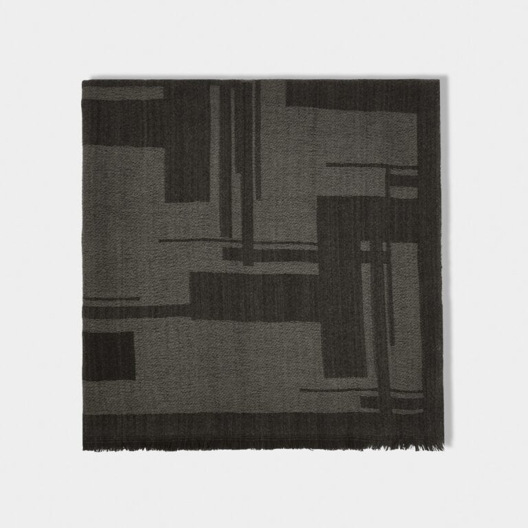 Katie Loxton Charcoal Block Printed Blanket Scarf
