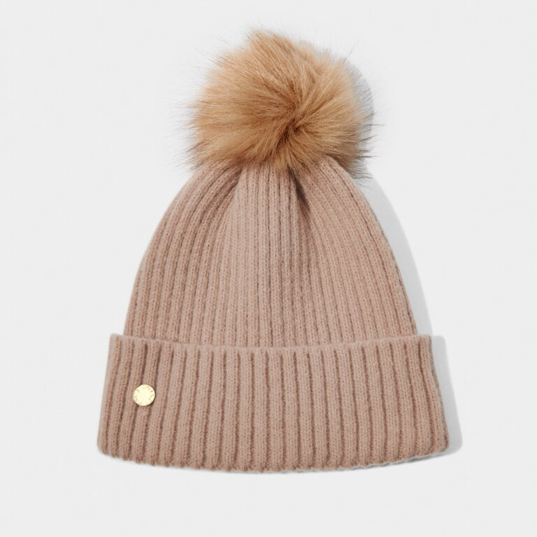 Katie Loxton Soft Tan Knitted Hat