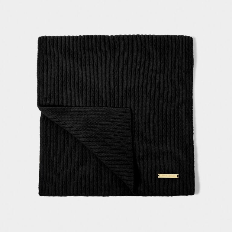 Katie Loxton Black Knitted Scarf