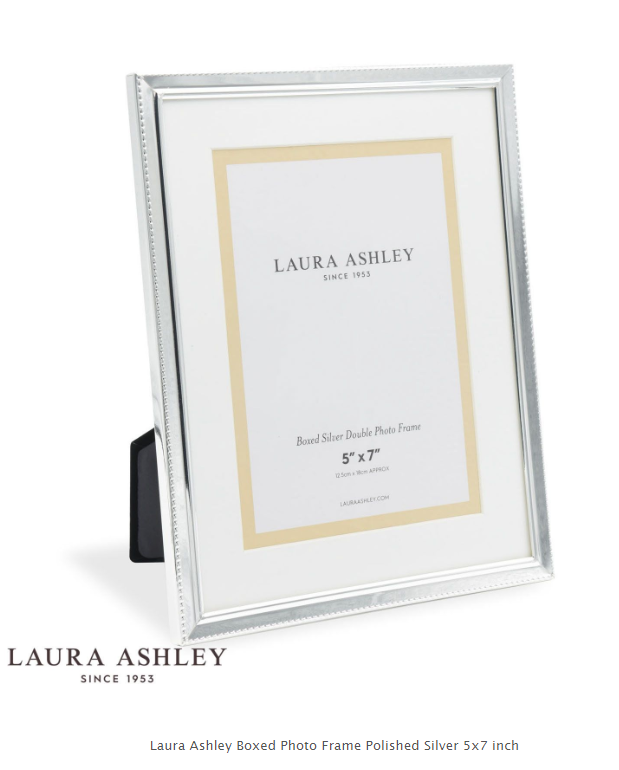 Laura Ashley Boxed 5 x 7 Photo frame Polished Silver LA3534802-Q