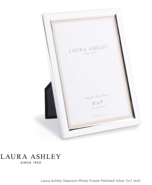 Laura Ashley Steynton 5 x 7 Photo Frame LA3756180-Q  Polished Silver