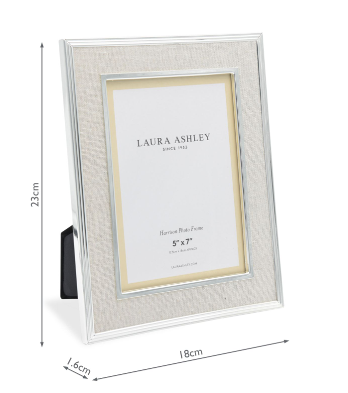 Laura Ashley Harrison 5 x 7 Photo Frame Pale Charcoal LA3733733-Q
