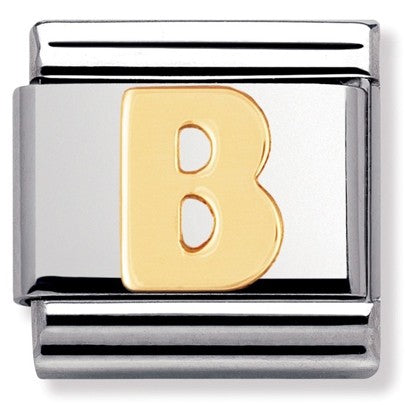 Nomination Yellow Gold Initial B Charm