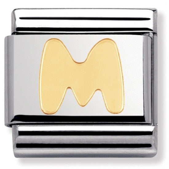 Nomination Yellow Gold Initial M Charm