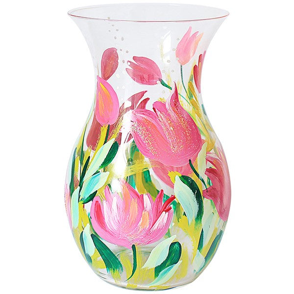 Flower Vase Tulips Hour Glass