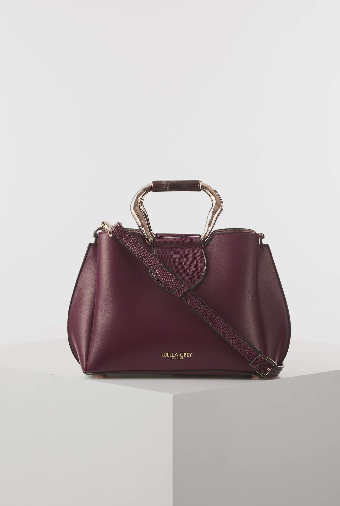 Luella Grey Georgia Molten Resin Handle Crossbody Damson