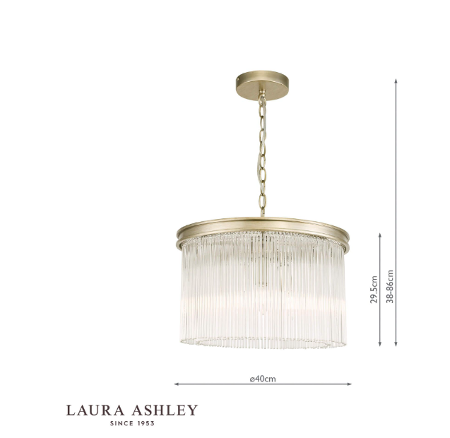 Laura Ashley Maonon 3 Lt Pendant  LA3756161-Q Champagne Clear Glass