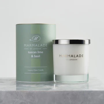 Tuscan Lime & Basil Luxury Glass Candle by Marmalade of London