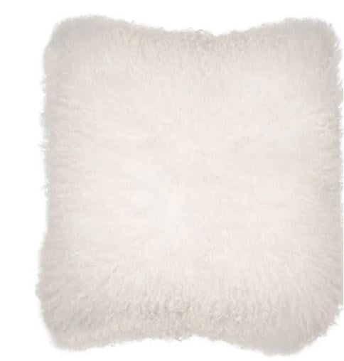 Malini Mongolian Fur White Cushion