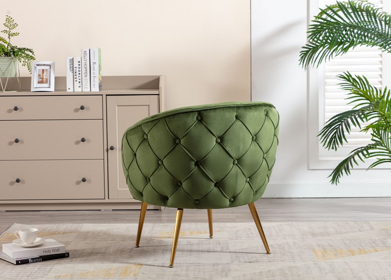 Fern Green Velvet Accent Chair
